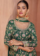 Load image into Gallery viewer, Bottel Green Elegant Embroidered Chinon Top &amp; Plazo Set with Dupatta ClothsVilla