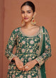 Load image into Gallery viewer, Bottel Green Elegant Embroidered Chinon Top &amp; Plazo Set with Dupatta ClothsVilla