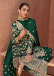 Load image into Gallery viewer, Bottel Green Elegant Embroidered Chinon Top &amp; Plazo Set with Dupatta ClothsVilla