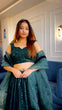 Load image into Gallery viewer, Bottle Green Dazzling Georgette Sequins Lehenga Set — Sparkle This Festive Season ClothsVilla