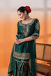 Load image into Gallery viewer, Bottle Green Elegant Chinon Silk Sharara Set with Dupatta ClothsVilla