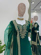 Load image into Gallery viewer, Bottle Green Elegant Chinon Silk Sharara Set with Dupatta ClothsVilla
