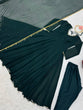 Load image into Gallery viewer, Bottle Green Elegant Handcrafted Georgette Gown Set ClothsVilla