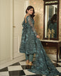 Load image into Gallery viewer, Bottle Green Elegant Printed Three-Piece Anarkali Suit with Belt ClothsVilla