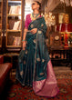 Load image into Gallery viewer, Bottle Green Elegant Satin Silk Saree – Evening Cocktail &amp; Dinner Party Wear ClothsVilla