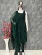 Load image into Gallery viewer, Bottle Green Elegant Soft Moss Scrape Kurta Suit Set with Chiffon Butty Dupatta