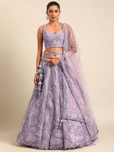 Load image into Gallery viewer, Breathtaking Lavender Net Lehenga Choli Set with Zarkan &amp; Sequin Embroidery ClothsVilla