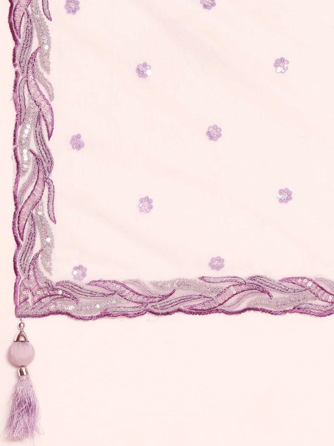 Breathtaking Lavender Net Lehenga Choli Set with Zarkan & Sequin Embroidery ClothsVilla