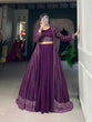 Load image into Gallery viewer, Breathtaking Purple Sequined Georgette Indo-Western Lehenga Set with Elegant Shrug - 3 Pcs ClothsVilla