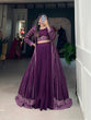 Load image into Gallery viewer, Breathtaking Purple Sequined Georgette Indo-Western Lehenga Set with Elegant Shrug - 3 Pcs ClothsVilla