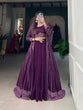 Load image into Gallery viewer, Breathtaking Purple Sequined Georgette Indo-Western Lehenga Set with Elegant Shrug - 3 Pcs ClothsVilla