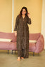 Brown Black Maslin Kurta Palazzo Set with Heavy Digital Print ClothsVilla