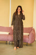 Load image into Gallery viewer, Brown Black Maslin Kurta Palazzo Set with Heavy Digital Print ClothsVilla
