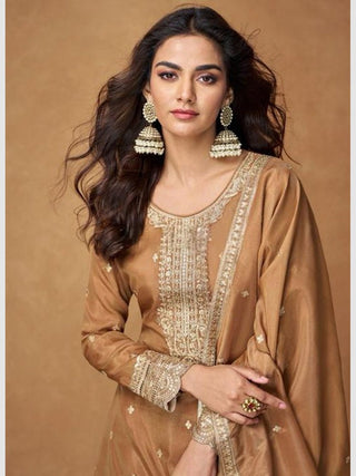 Brown Classic Ethnic Palazzo Set ClothsVilla