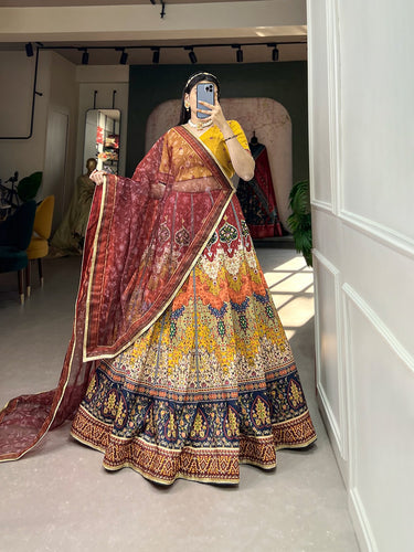 Brown Color Celebrate in Style with this Vibrant Printed Lehenga Choli Set ClothsVilla