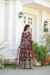 Load image into Gallery viewer, Brown Color Designer Party Wear Pure Chinon Silk Top, Palazzo &amp; Dupatta Set ClothsVilla