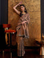 Brown Elegant Banarasi Silk Blend Woven Saree with Tassel Detailing ClothsVilla