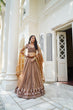 Load image into Gallery viewer, Brown Elegant Butterfly Net Lehenga with Intricate Embroidery