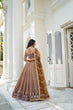 Load image into Gallery viewer, Brown Elegant Butterfly Net Lehenga with Intricate Embroidery