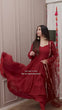 Load image into Gallery viewer, Brown Elegant Dola Silk Gown Set with Dupatta ClothsVilla