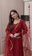 Brown Elegant Dola Silk Gown Set with Dupatta ClothsVilla
