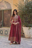 Light Brown Elegant Embroidered Faux Georgette Kurti Set with Pant & Dupatta – Luxe Ethnic Wear