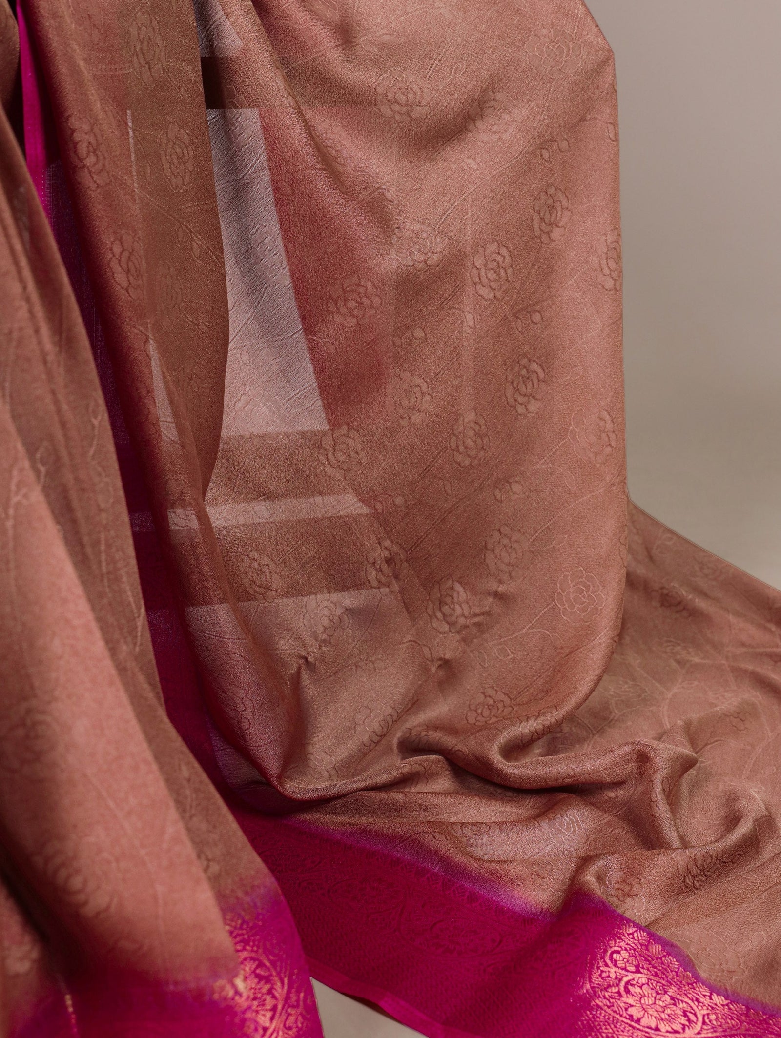 Brown Elegant Marsh Mello Zari Weaving Saree with Matching Unstitched Blouse – Traditional Festive & Wedding Wear Clothsvilla