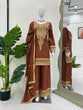 Load image into Gallery viewer, Brown Elegant Natural Crepe Chinestitch Plazo Set with Dupatta – Fully Stitched ClothsVilla