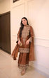 Load image into Gallery viewer, Brown Elegant Natural Crepe Chinestitch Plazo Set with Dupatta – Fully Stitched ClothsVilla