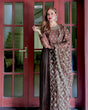Load image into Gallery viewer, Brown Elegant Party Wear Chinon Silk Fancy Gown Set Clothsvilla