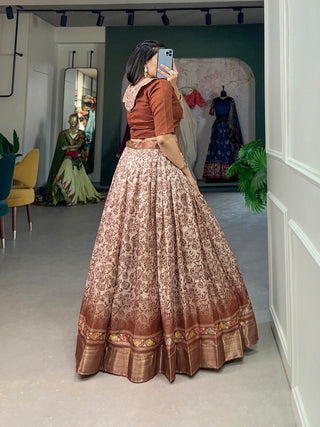 Captivating Brown Floral Co-ord Lehenga Set - Perfect for Weddings & Festive Occasions ClothsVilla