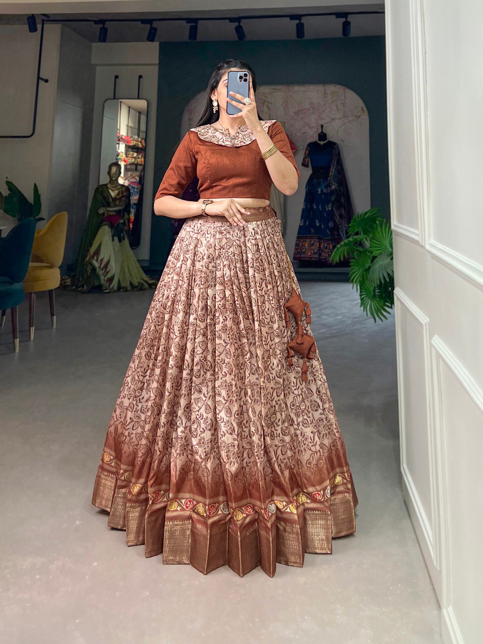 Captivating Brown Floral Co-ord Lehenga Set - Perfect for Weddings & Festive Occasions ClothsVilla