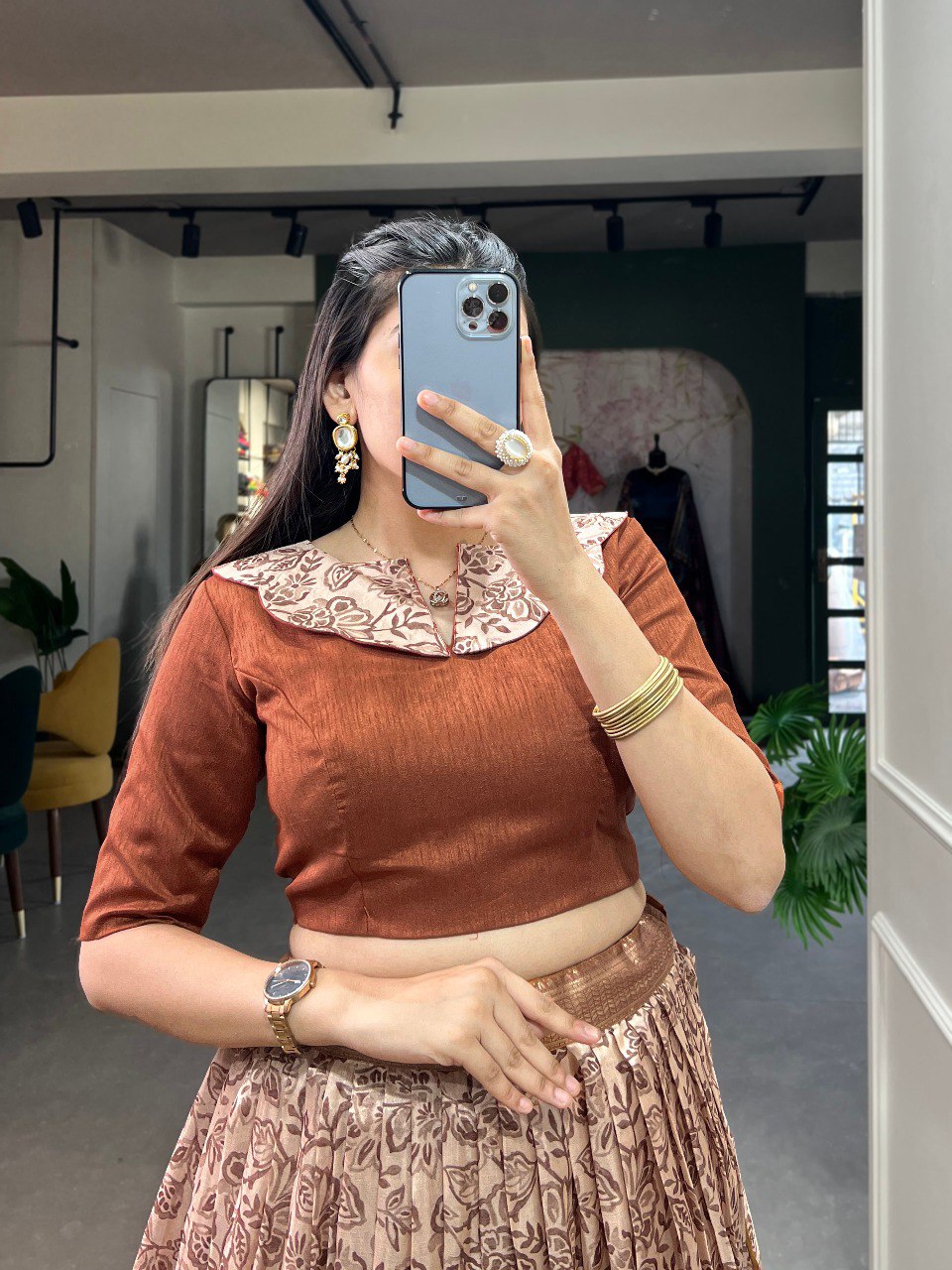 Captivating Brown Floral Co-ord Lehenga Set - Perfect for Weddings & Festive Occasions ClothsVilla