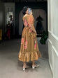 Load image into Gallery viewer, Brown Graceful Floral Georgette Frock – Ethnic Summer Collection