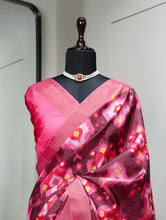 Load image into Gallery viewer, Brown Handloom Kotha Border Saree with Digital Prints ClothsVilla