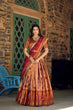 Load image into Gallery viewer, Brown Jacquard Silk Lehenga Choli Set with Zari Work ClothsVilla