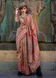 Load image into Gallery viewer, Brown Jamawar Woven Organza Silk Saree – Traditional Elegance with Blouse Piece ClothsVilla