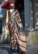 Load image into Gallery viewer, Brown Luxurious Satin Crepe Saree – Elegance with a Graceful Drape ClothsVilla