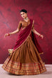 Load image into Gallery viewer, Brown Narayan Pet Cotton Lehenga Set ClothsVilla