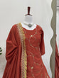 Load image into Gallery viewer, Brown Natural Crepe Silk Embroidered Lehenga Set with Beads, Sequins &amp; Dupatta ClothsVilla