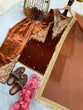 Load image into Gallery viewer, Brown Premium Designer Party Wear Velvet Top, Palazzo &amp; Dupatta Set Clothsvilla