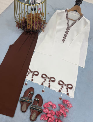Brown Pur Roman Top & Plazzo Set ClothsVilla