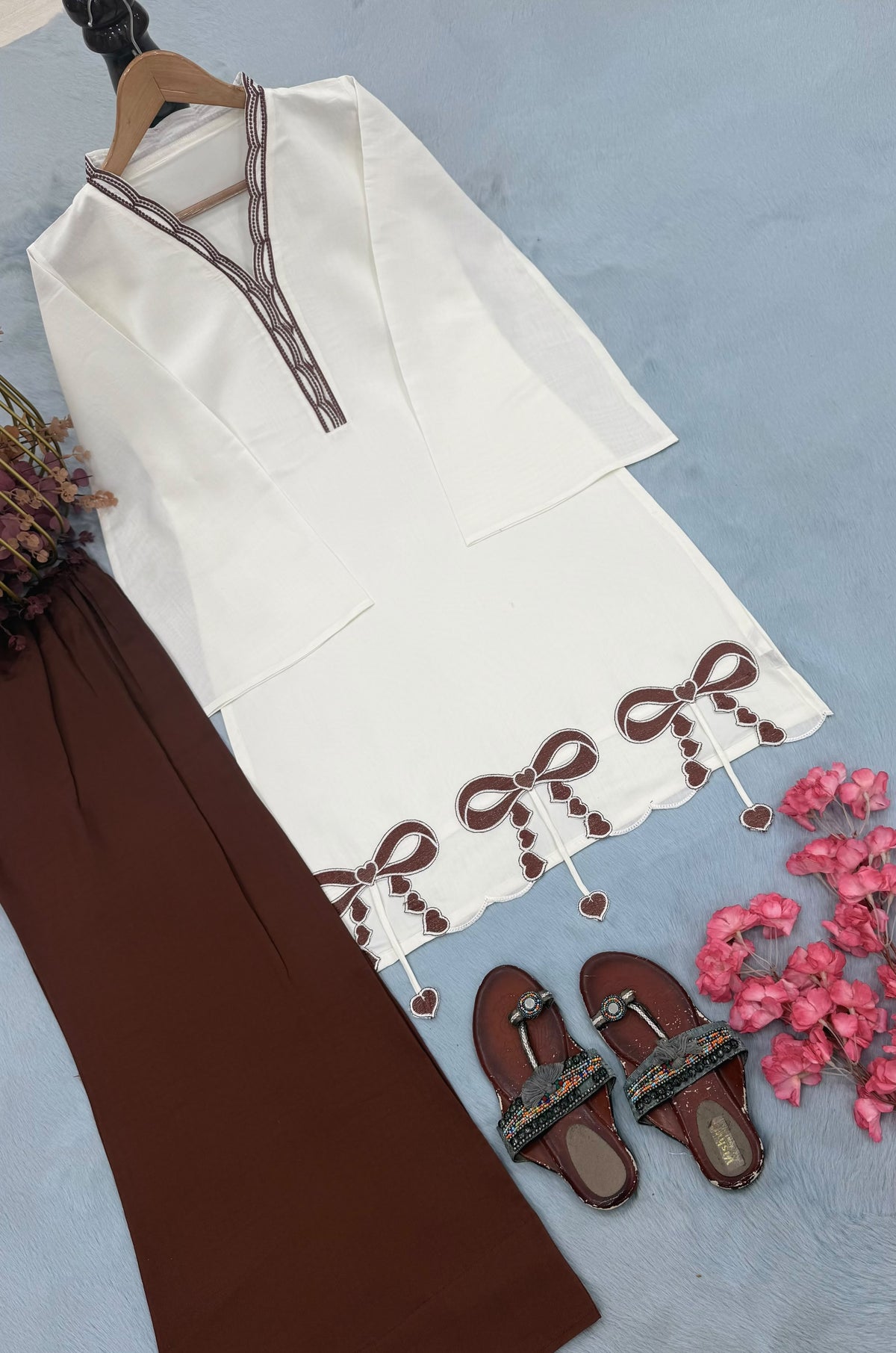 Brown Pur Roman Top & Plazzo Set ClothsVilla