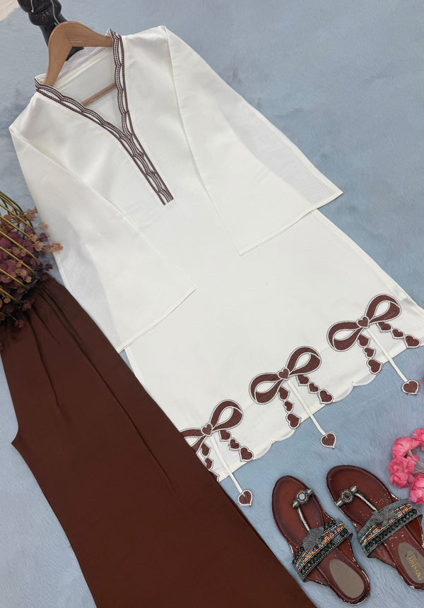Brown Pur Roman Top & Plazzo Set ClothsVilla