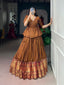 Brown Pure Cotton Lehenga Choli ClothsVilla