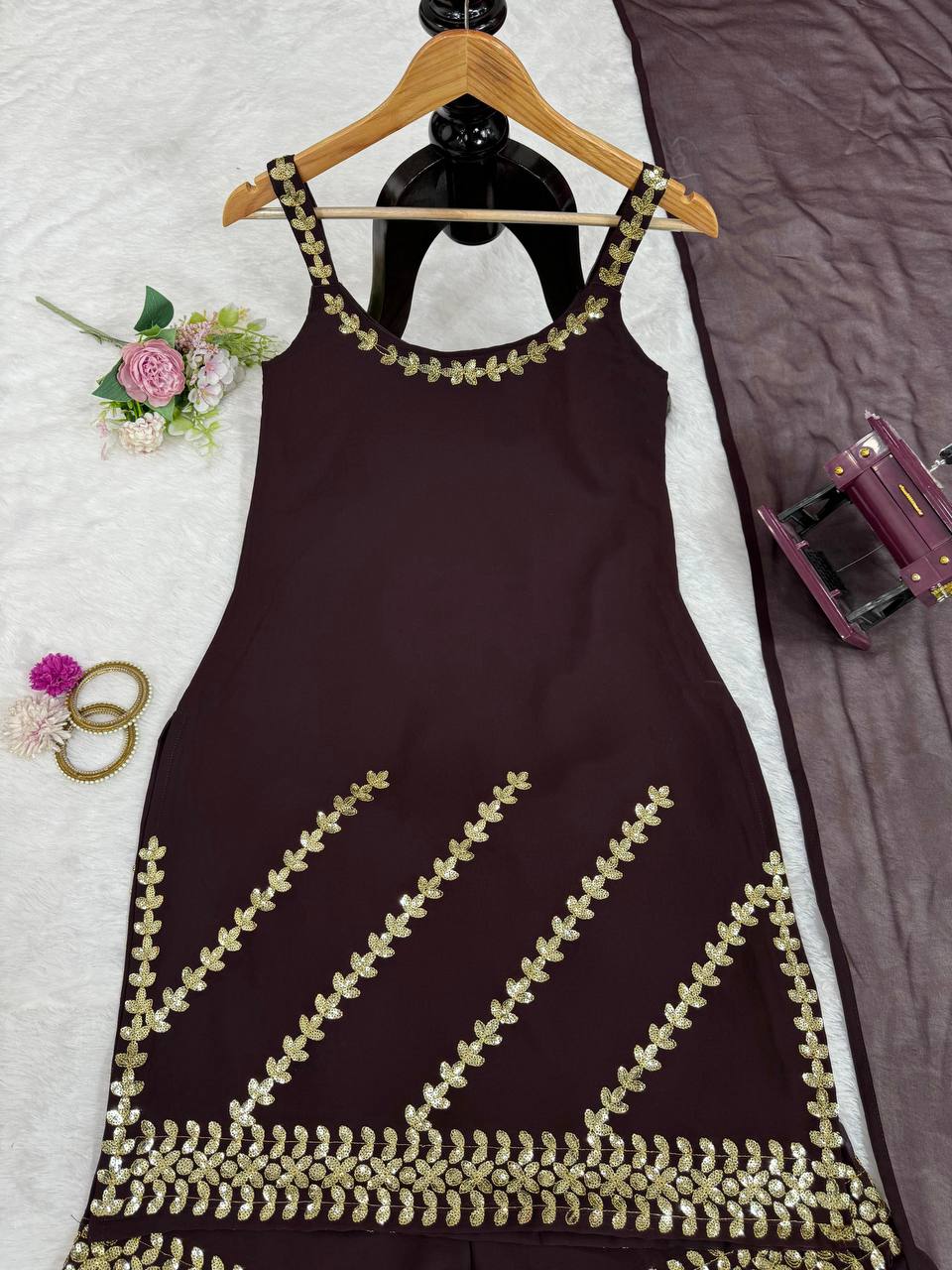 Brown Rakhi Special Elegant Sharara Set ClothsVilla