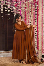 Load image into Gallery viewer, Brown Ri8 Fashion Exclusive Georgette Anarkali Suit - Elegance Meets Modern Touch ClothsVilla