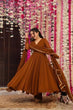 Load image into Gallery viewer, Brown Ri8 Fashion Exclusive Georgette Anarkali Suit - Elegance Meets Modern Touch ClothsVilla