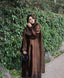 Brown Satin Kaftan Set With Palazzo ClothsVilla