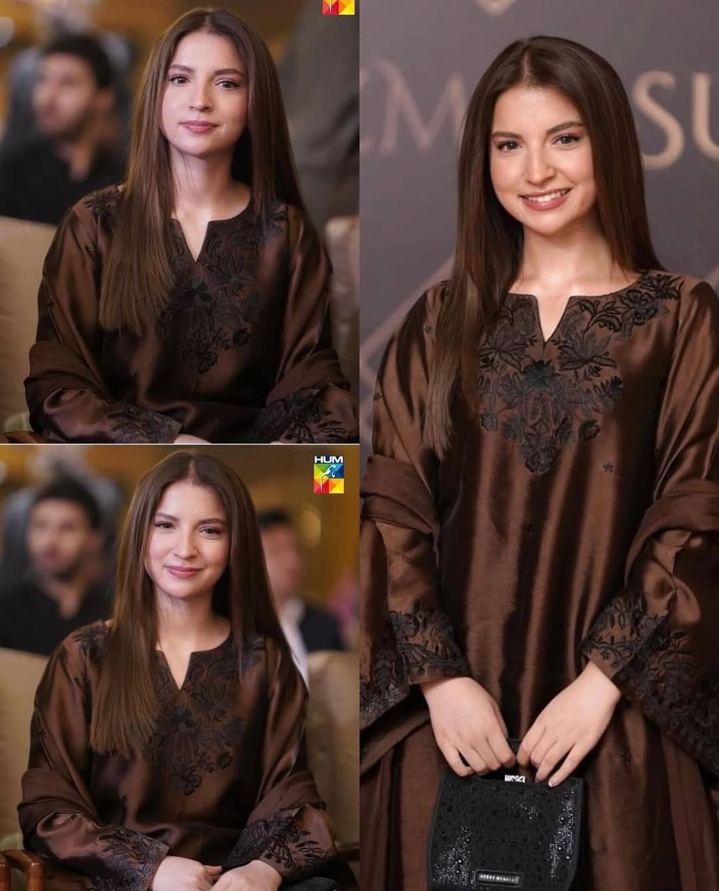 Brown Satin Kaftan Set With Palazzo ClothsVilla